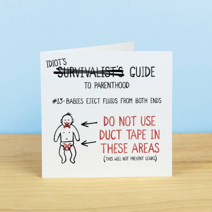 Idiot's Guide To Parenthood No.13 Greetings Card for wholesale by Ink Bandit