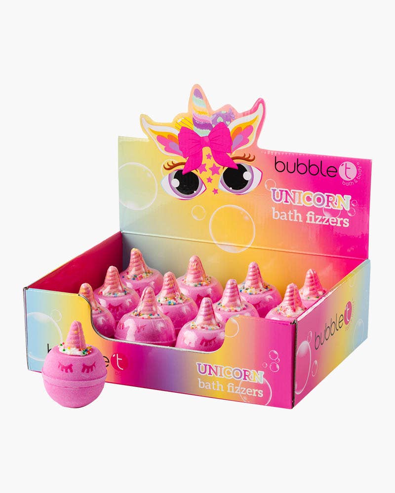 Bubble T Cosmetics - Wholesale Bath bomb/fizz - Sweetea Shop Unicorn Bath Bomb Fizzers POS unit (12 x 150g)