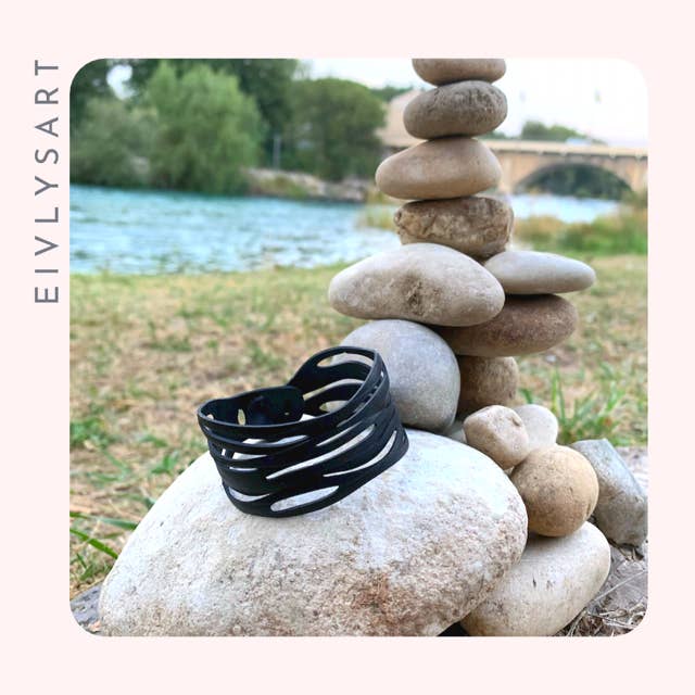 Basik upcycled cuff for wholesale by EivlysArt