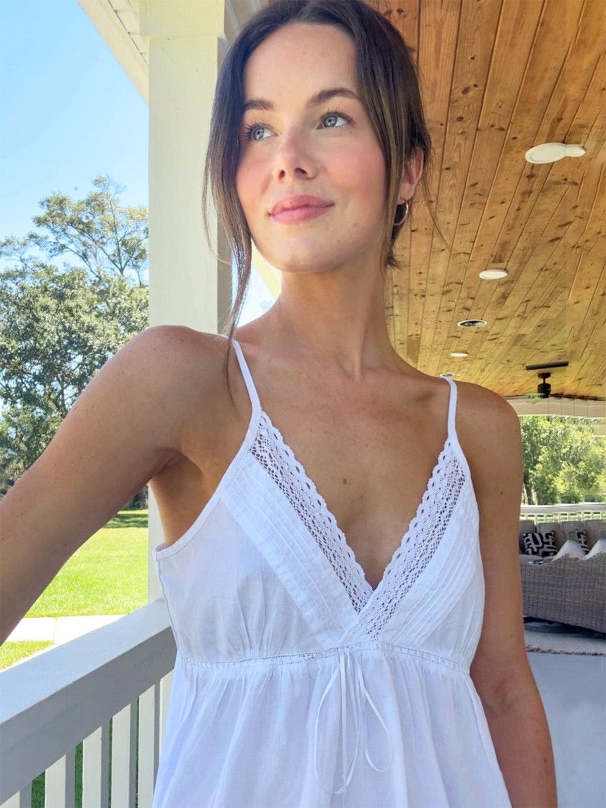 Jacaranda Living – wholesale Nightgown – Women’s – Julie White Cotton Nightgown2