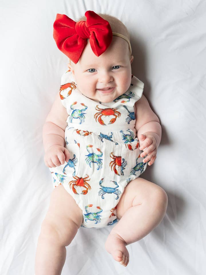 Charleston Crabs - Sunsuit for wholesale by Saltwater Swaddles