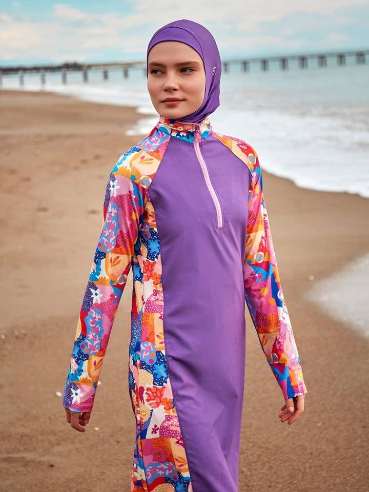 Roupa de Banho Tecida Burkini Modest M2495 por atacado de Marina Swimwear