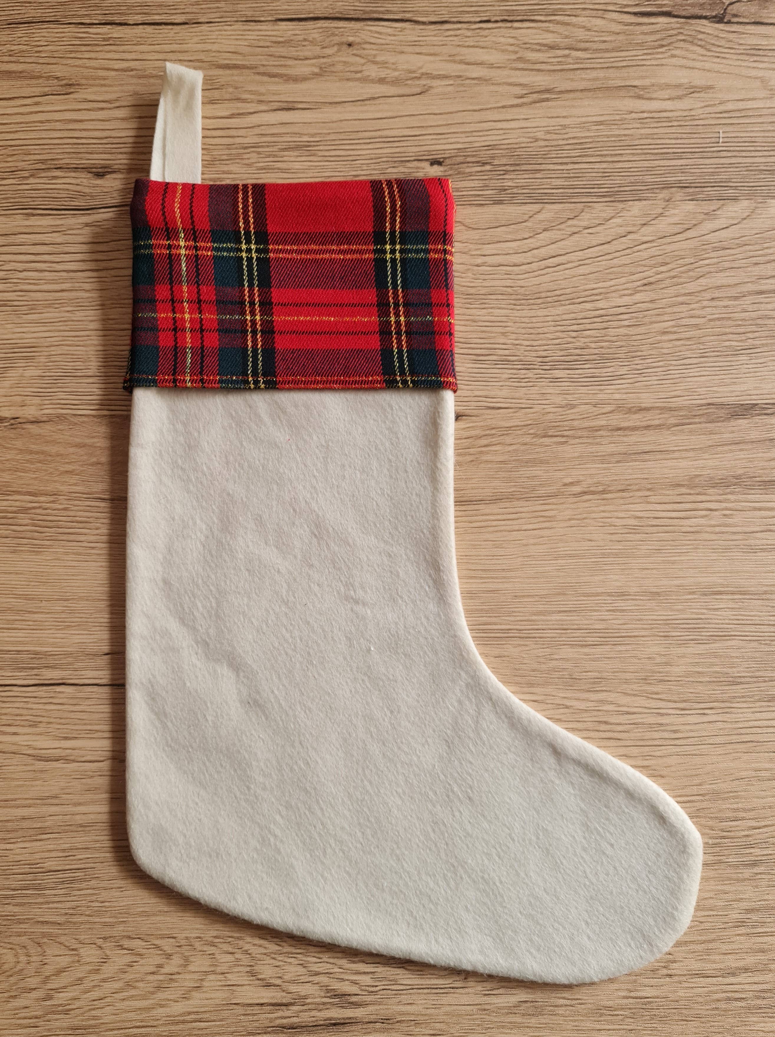 Lunaria Lab - Wholesale Holiday Stocking - Christmas Stocking / Epiphany in felt with Tartan Lurex edge0