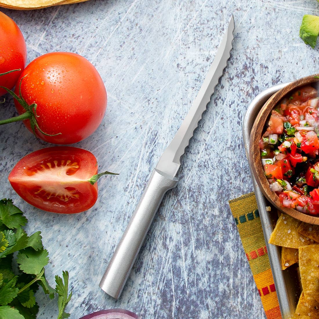 Rada Cutlery - Vente Couteau de cuisine/multi-usage - Trancheuse de Tomates Argentée ProPack6