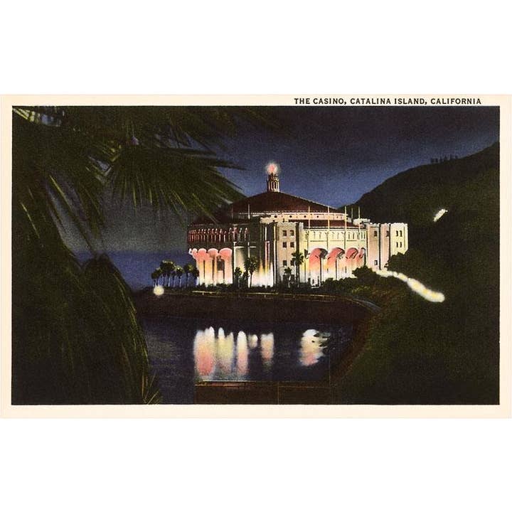 Magnet CA-58 Catalina Casino at Night, California for wholesale by Found Image Press
