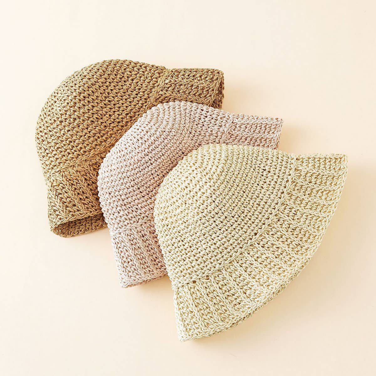 ACCITY - Wholesale Bucket Hat - Women's - PASTORAL STYLE BEACH STRAW BUCKET HAT_CWAH14165