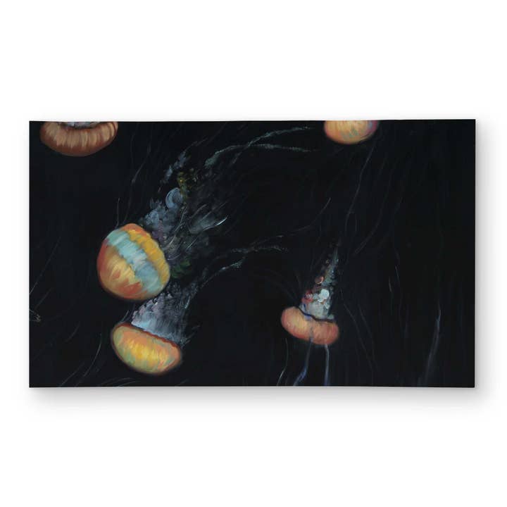 Colorful Jellyfishes Swimming in the Dark - Outdoor Area Rug for wholesale by BEGIN HOME DECOR
