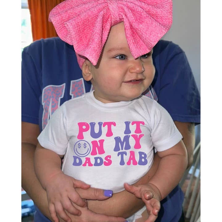 Wren Rae - Wholesale Screen Printed T-Shirt - Kids - Put it on my dads tab onesie or tee