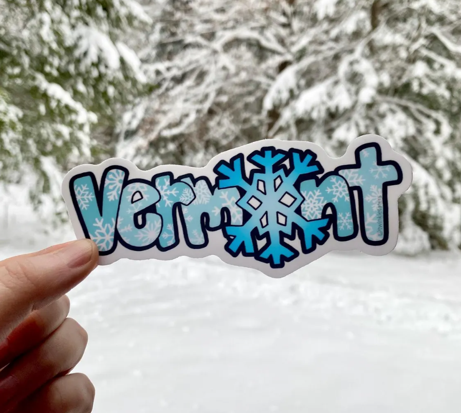 Designs by Diana - twinkletaters - Wholesale Sticker - Vermont Snow 5" x 1.9" Vinyl Sticker2