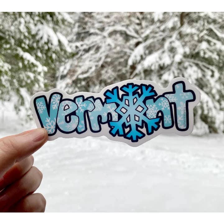 Designs by Diana - twinkletaters - Wholesale Sticker - Vermont Snow 5" x 1.9" Vinyl Sticker2