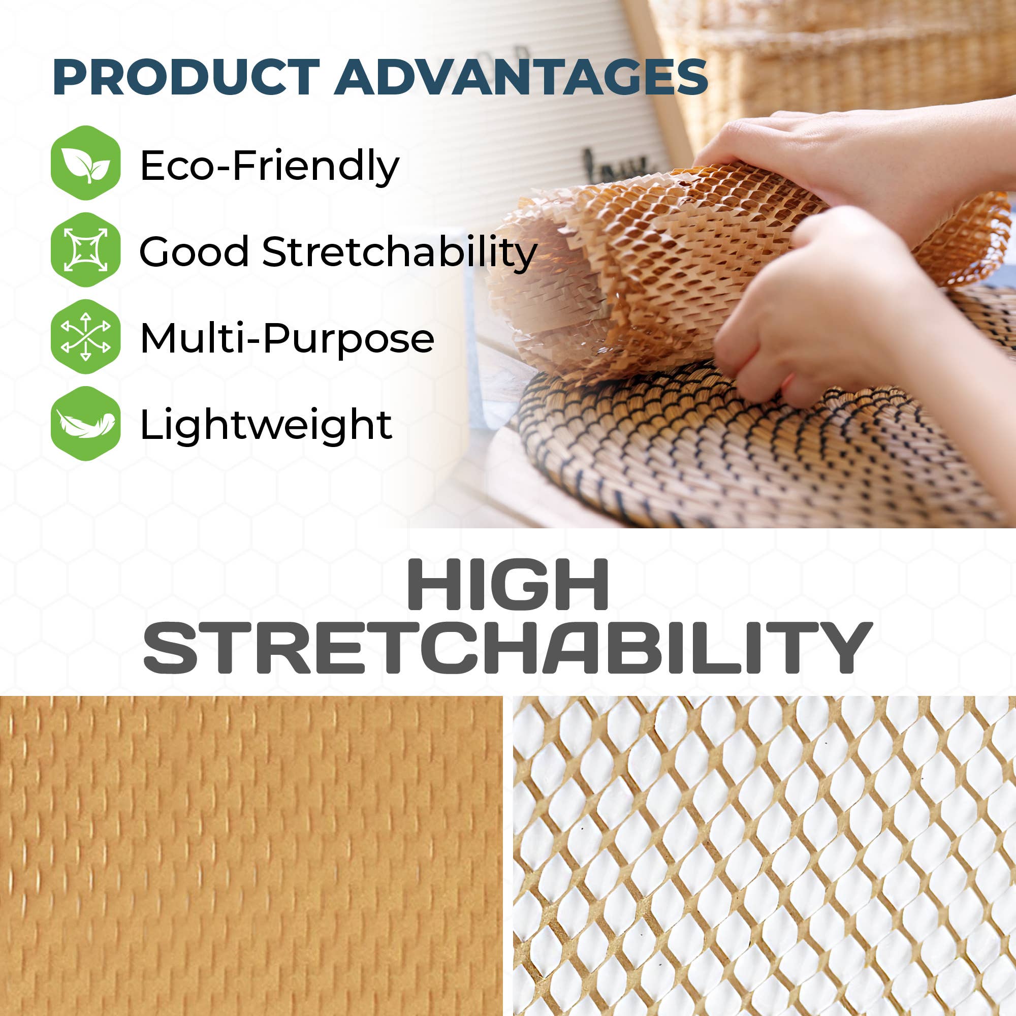 HexcelPack - Wholesale Wrapping Paper Roll - HexcelWrap Honeycomb Packing Paper7