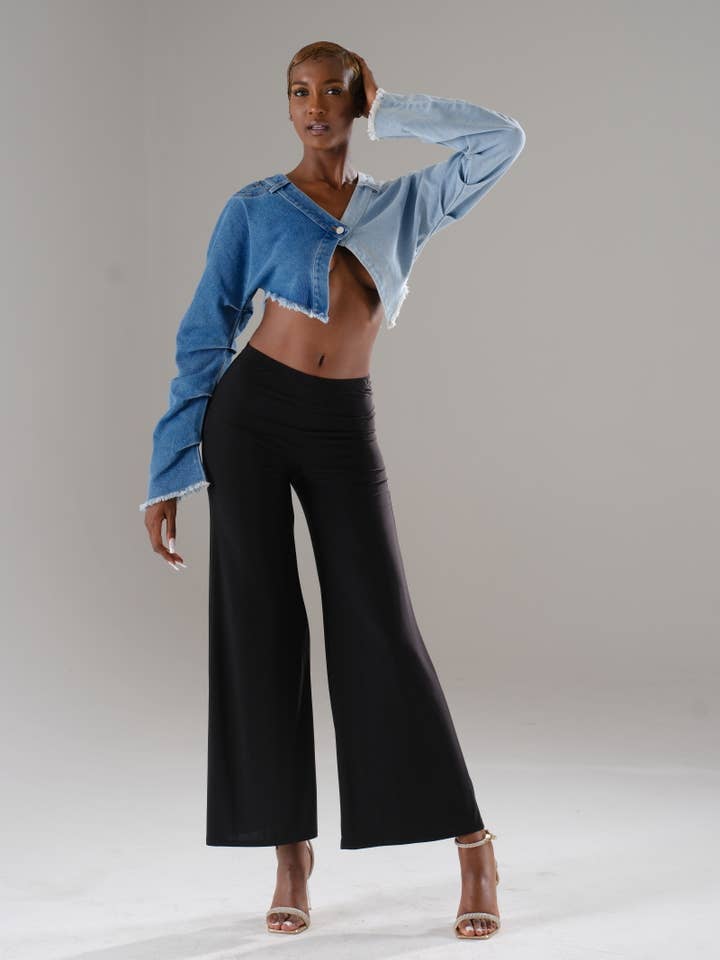 CHERIE TWO TONE DENIM BLAZER T20503 for wholesale by CHERIE