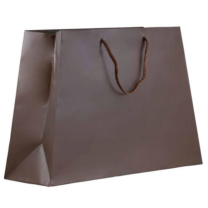 JAM PAPER - Wholesale Gift Bag - Trapezoid Gift Bags, Rope Handles, 12x5x11, Brown, 1PK
