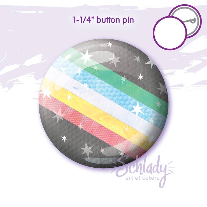 Starry Disability Pride Flag - Button Pin for wholesale by Schlady