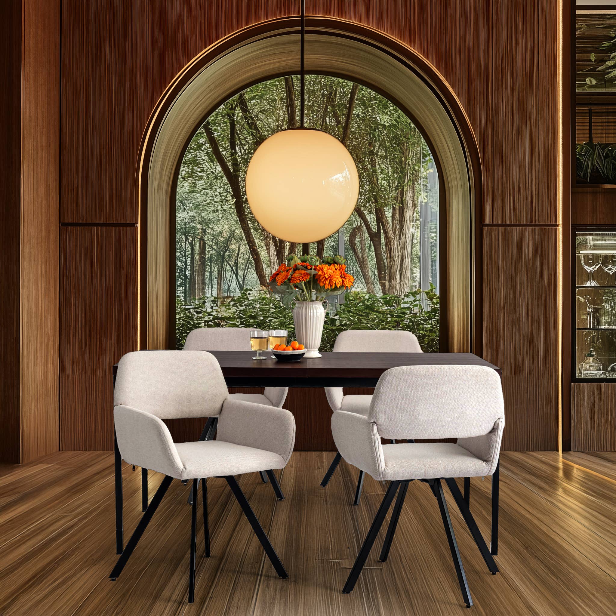 39F Inc. - Wholesale Patio Set - 5-Piece Dining Set 59” Table with Swivel Chair ForRestaurant11