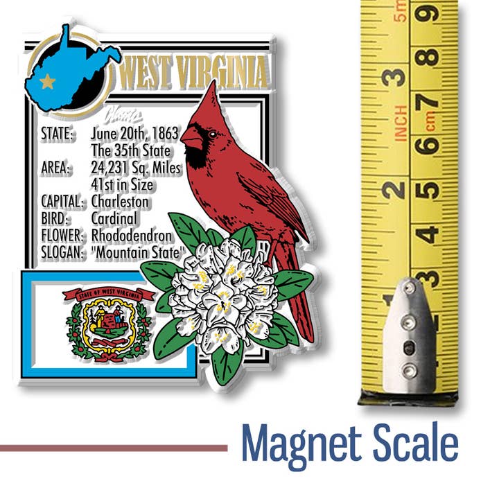 7 Star - Wholesale Magnet - West Virginia State Montage Magnet, Made in USA 1