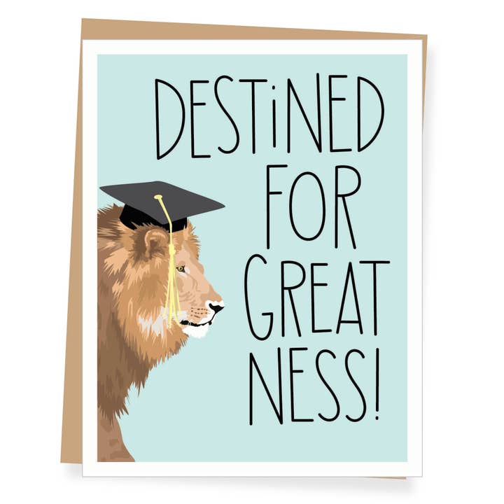 Destined for Greatness Lion Graduation Card for wholesale by Apartment 2 Cards