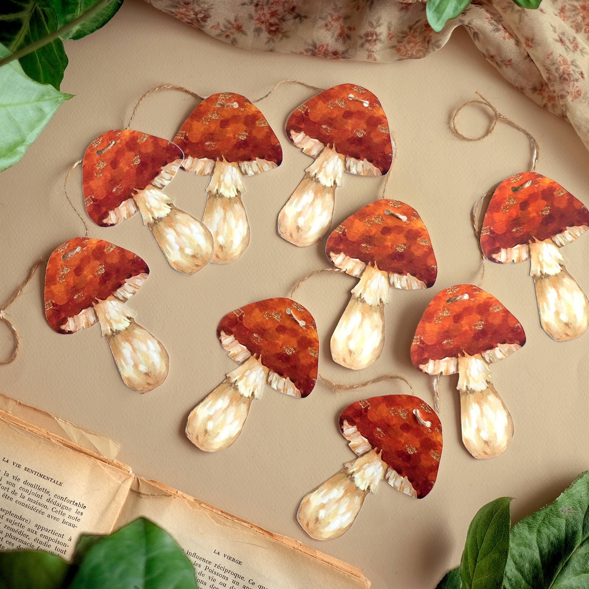 Doro Marcello - Wholesale Bunting/Garland - Red Mushroom Garland | DIY Paper Garland Kit | Craft Kit1
