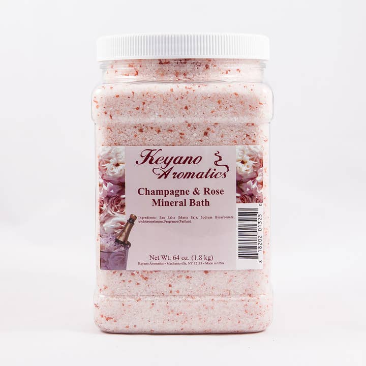 Bain minéral au champagne et à la rose, 64 oz. pour la vente par Keyano Aromatics