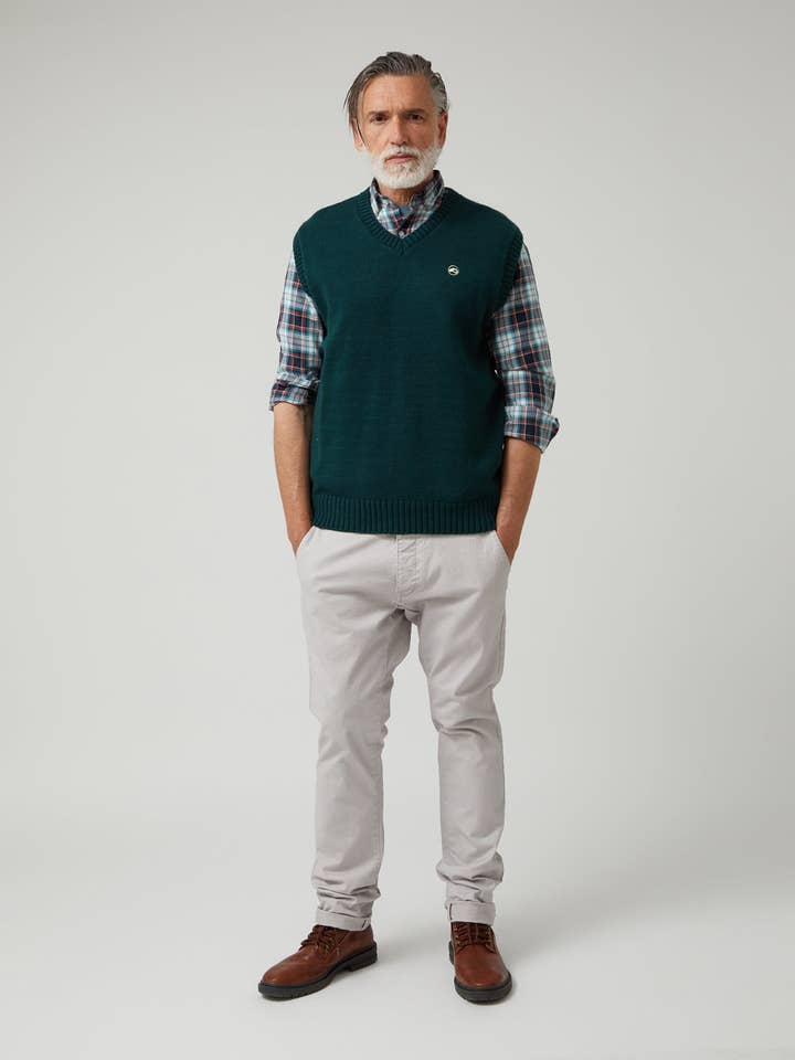 ALTONADOCK - Wholesale Outerwear Vest - Men's - Dark Green Knit Vest2