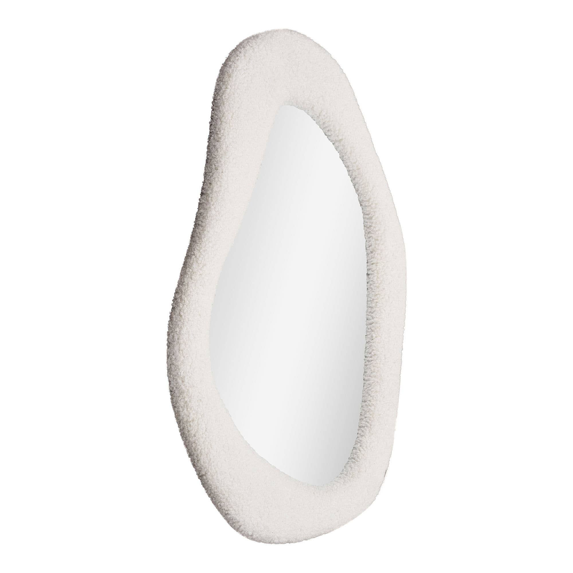 Blanc Miroir Bosa en peluche blanche, 46,5 x 61 cm en vente sur Faire2