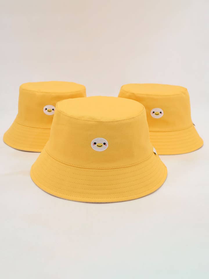 Duck Mood Reversible Bucket Hat | Yellow/Cream for wholesale by Jessthechen