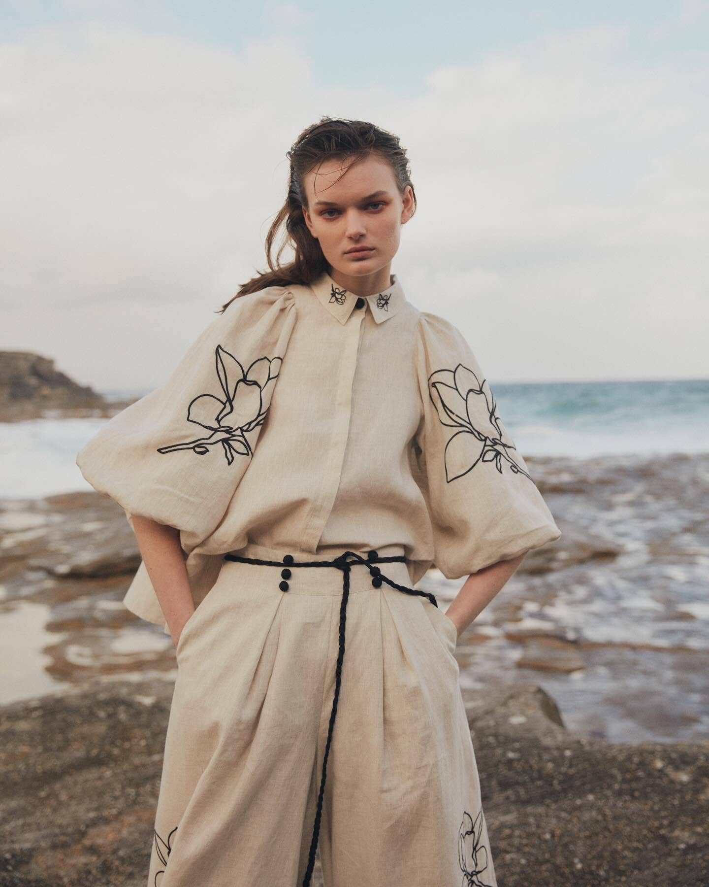 Marayn - Vente Ensemble haut et pantalon (PAS d'intérieur) - Femme - Ensemble lin bohème chic printemps-été 20247