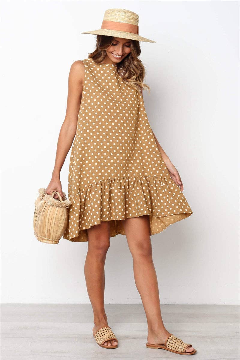 Sharon Tatem Fashion LLC - Wholesale Dress - Women's - Dress Sexy Boho Beach Sundress Women Floral Printed Polka Dot52