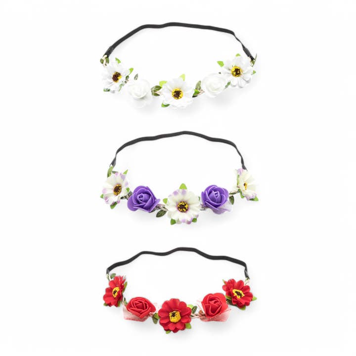 LA Jewelry Plaza - Vendita all'ingrosso Fascia per capelli - Donna - Set di Cerchietti per Capelli con Fiori Multicolore1