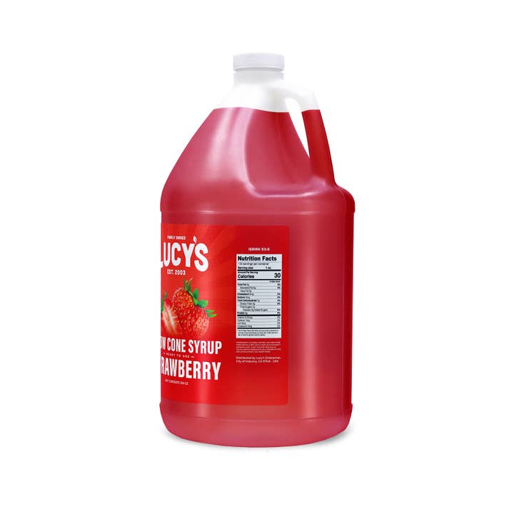 Lucy's - Wholesale Flavored Syrup - Strawberry Snow Cone Syrup - 128oz