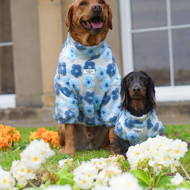 The Paw Print Boutique - Wholesale Pet jumper – Dog - The Bluebell Blue Floral Fleece8