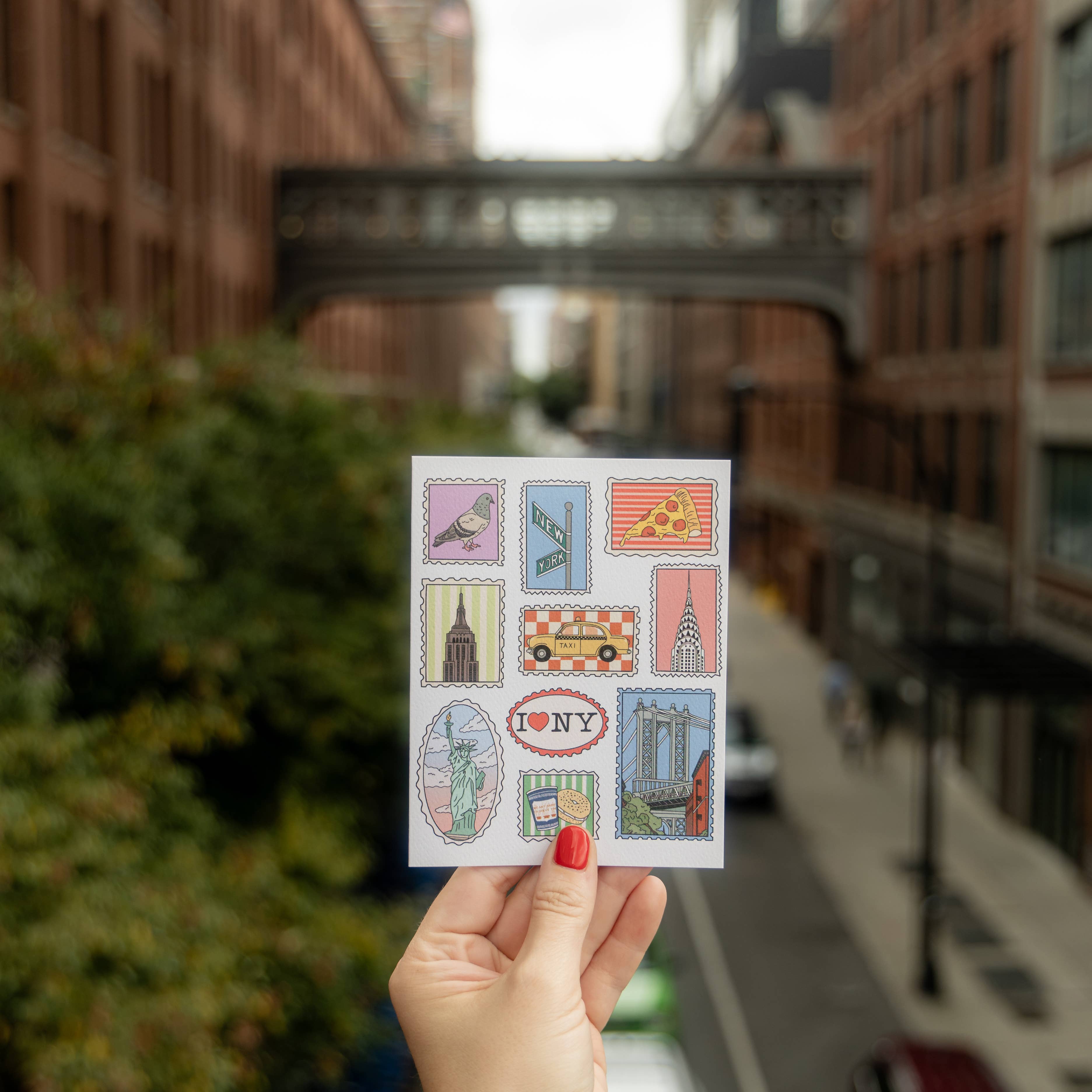 Illustrating Amy - Wholesale Travel Card - New York City Stamps Card4