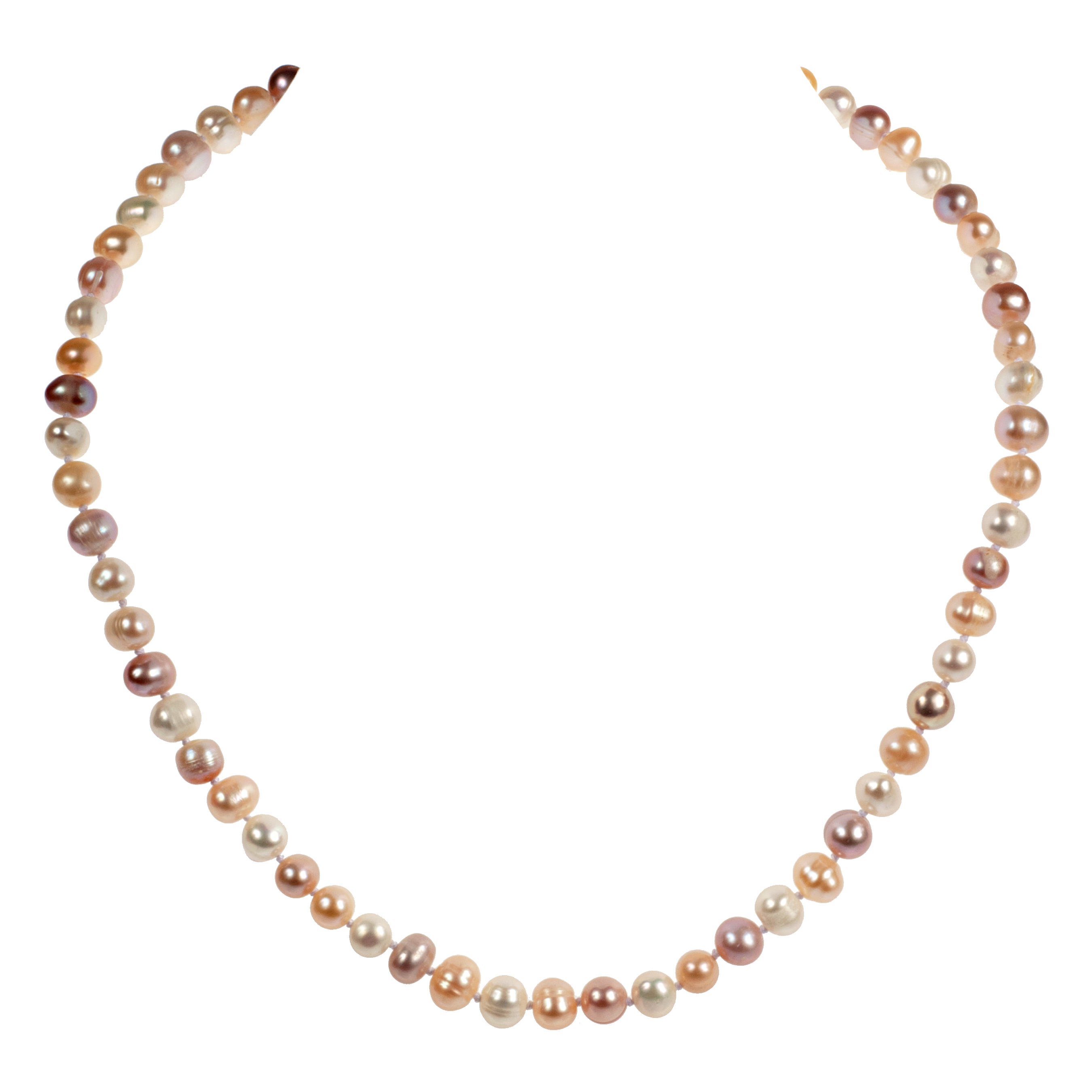 KJK Jewelry Inc. - Wholesale Beaded/Pearl Necklace - Knotted Blush-Tone Cultured Pearl Necklace0