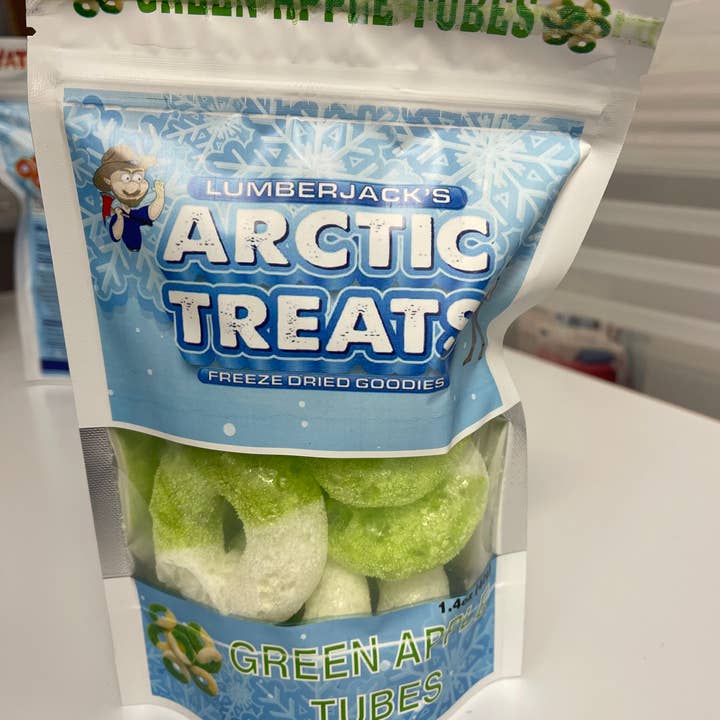 Lumberjack's Arctic Treats - Wholesale Boiled sweets - Green Apple Tubes 2.6oz0