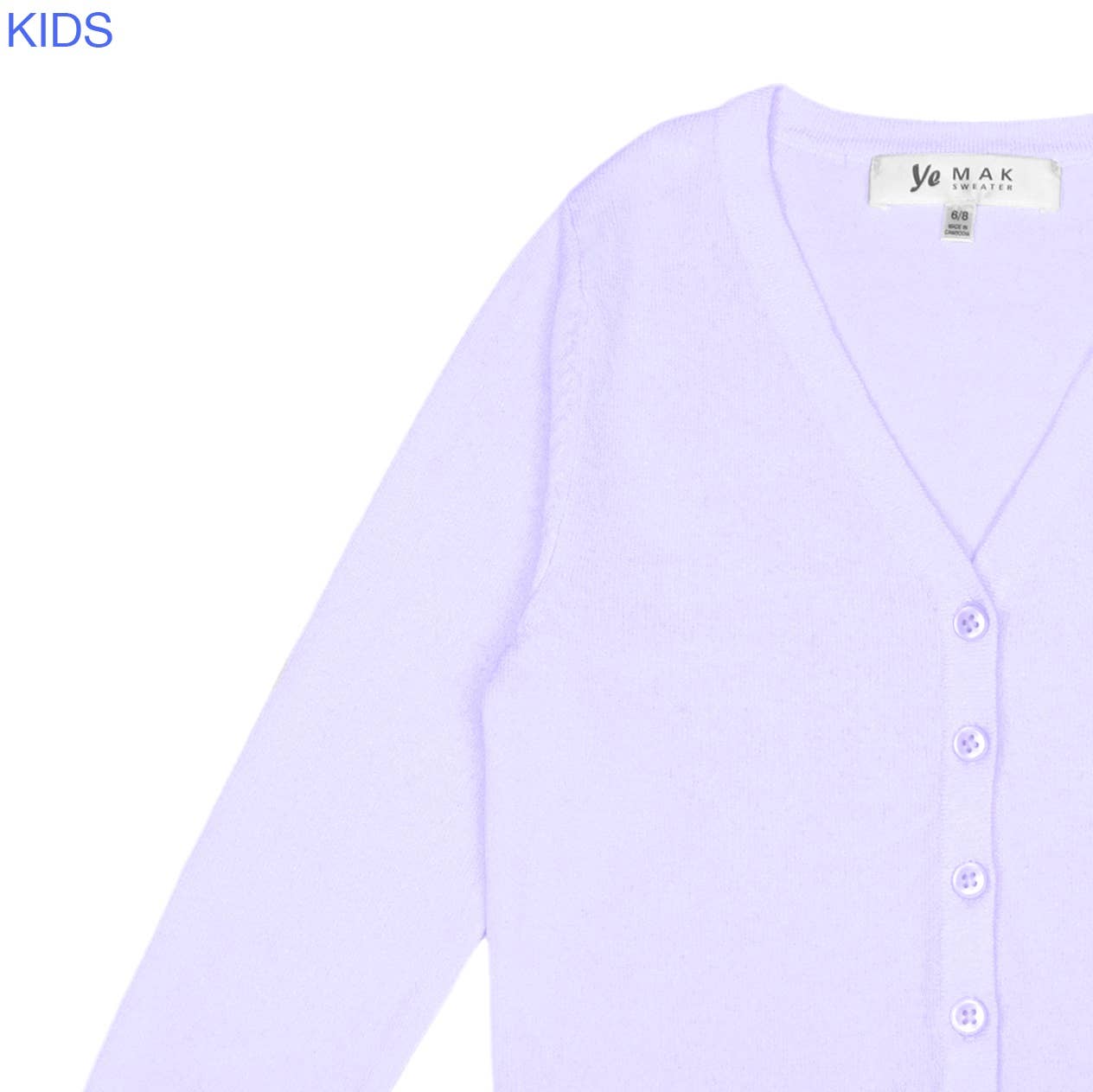 Mak - Wholesale Cardigan - Kids - Girl's Long Sleeve V neck Sweater Cardigan MK5178KID22