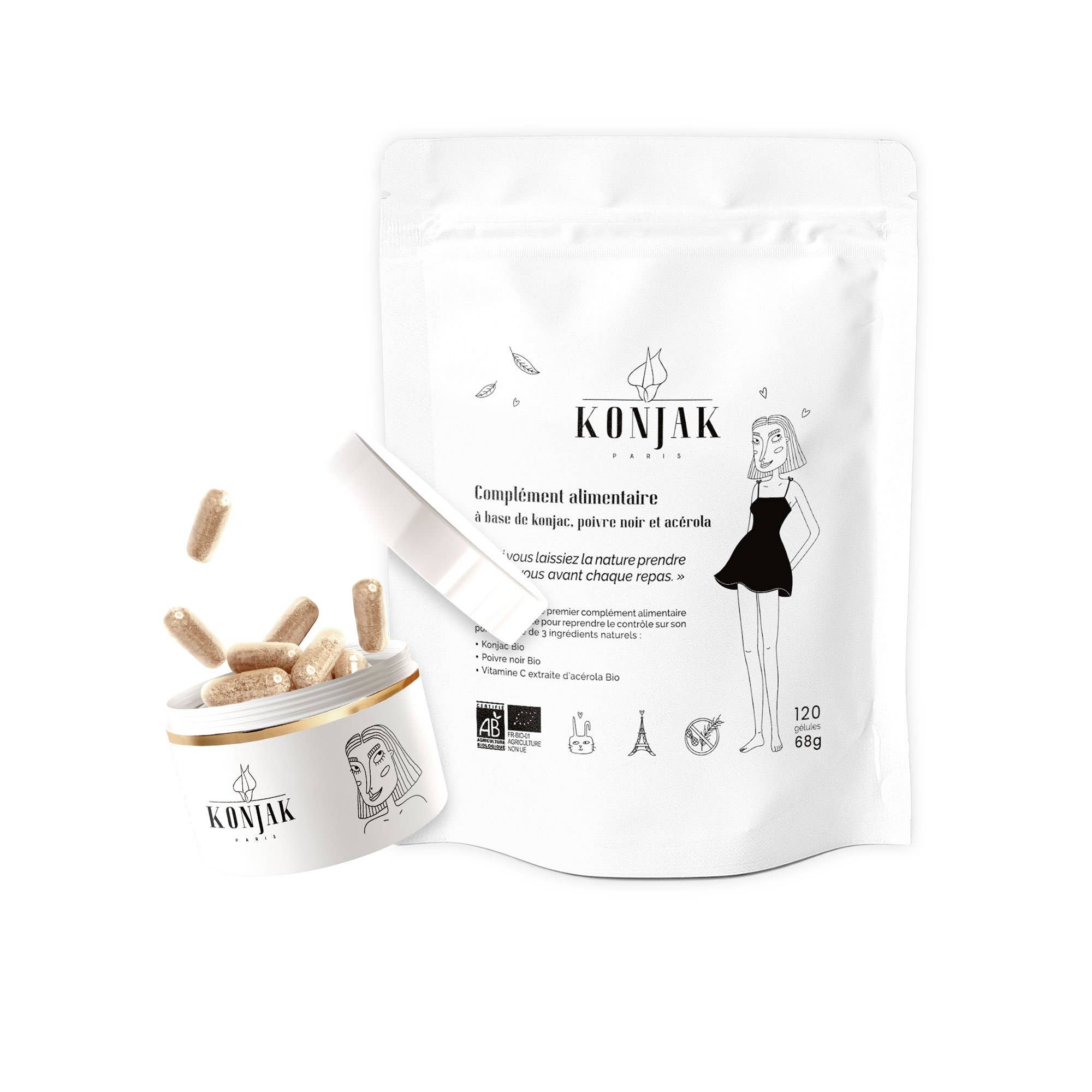 KONJAK PARIS - Vente Supplément oral/vitamine - Cure 14 jours au konjac Bio - Formule Digestion & Minceur1