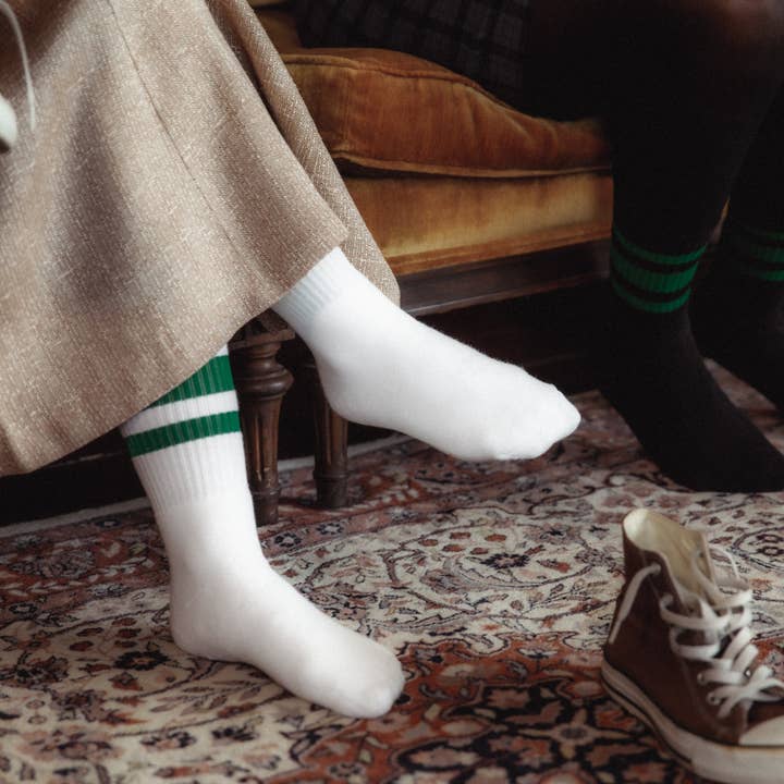 SOCCO - Vendita all'ingrosso Calzini - Unisex - Calzini a righe verdi | Bianco3