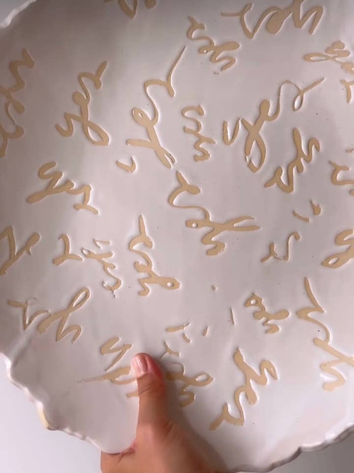 WORDS Platter for wholesale by Objects in Clay