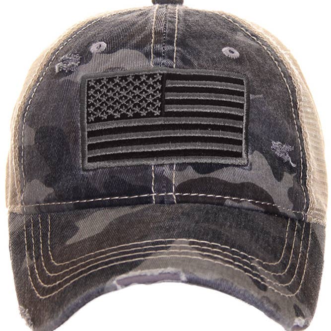 Hana - Wholesale Honkbalpet - Dames - C.C camouflage met vlag baseballpet7