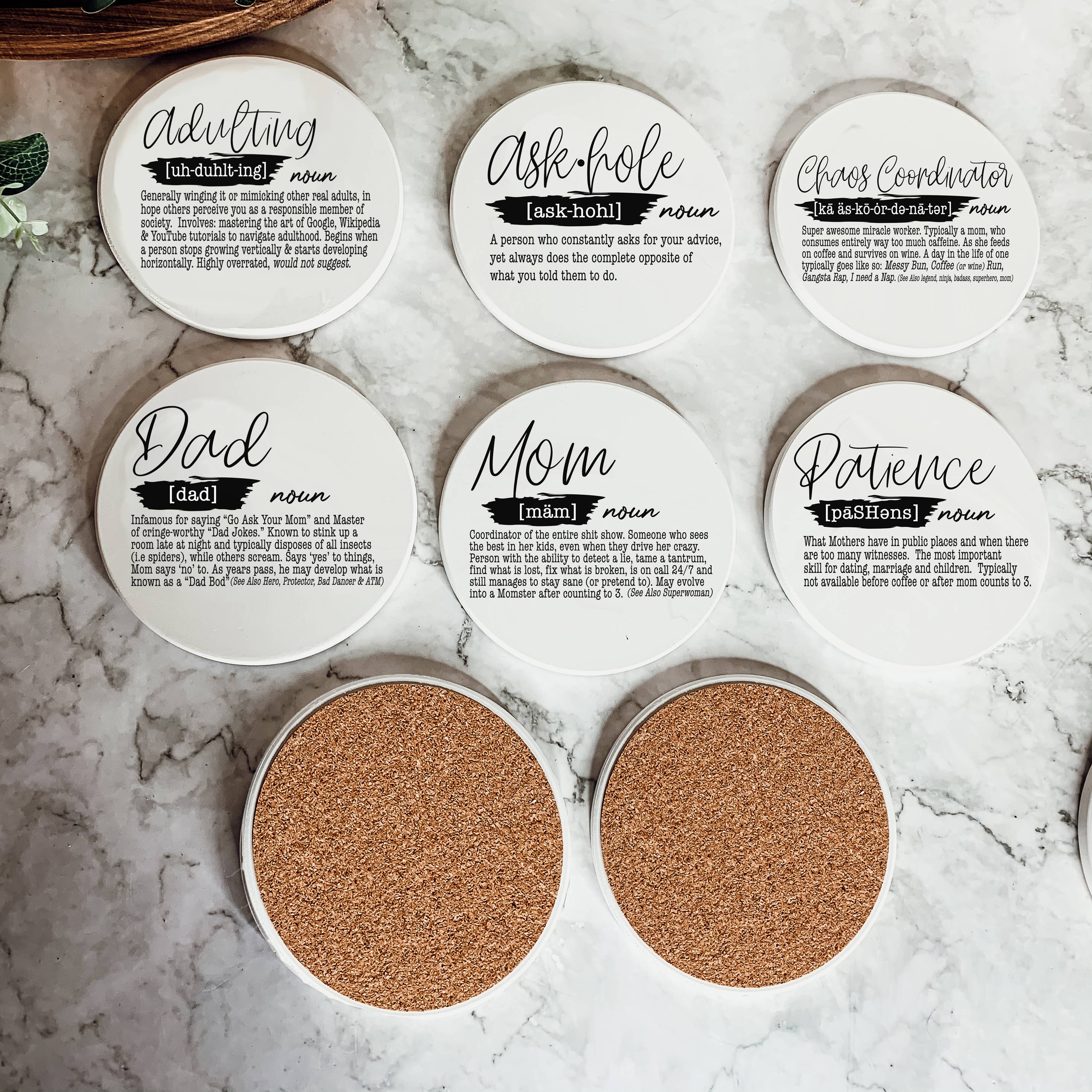 Gia Roma – Großhandel Untersetzer – Lustige Achterbahn-Geschenksets, Definitionen aus dem Humor-Getränkewörterbuch12