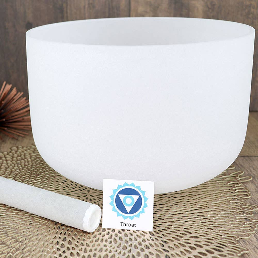 Natures Artifacts Inc - Vendita all'ingrosso Attrezzatura per meditazione - Ciotola da canto in quarzo smerigliato per chakra della gola da 25 cm1