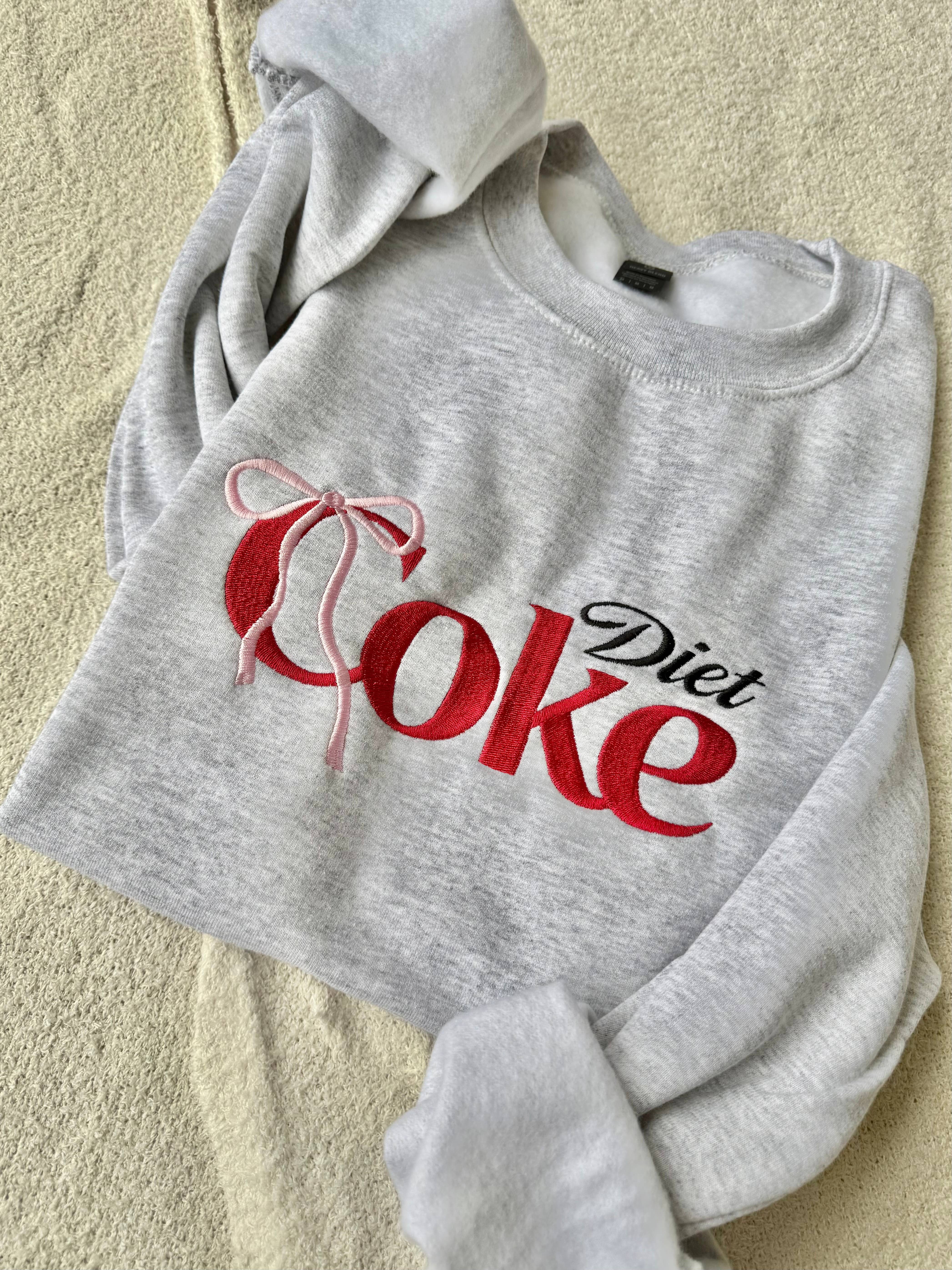 Basil & Burch - Wholesale Sweatshirt - Women's - Diet Coke preppy coquette embroidered crewneck.