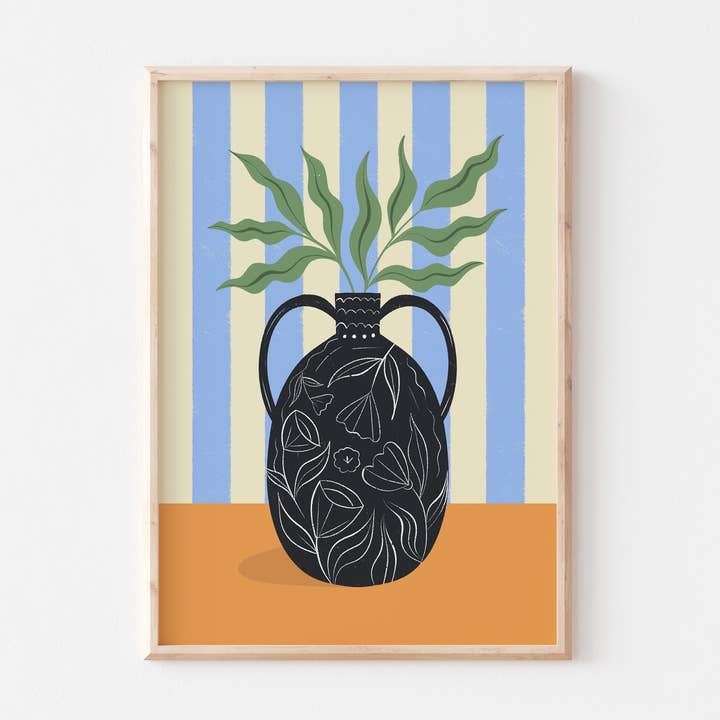 Black Vase Art Print for wholesale by Melissa Donne Studio