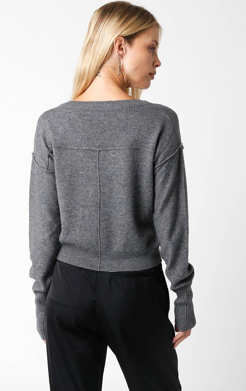 Olivaceous - Vente Pull en maille – femme - Chelsea Pull col V10