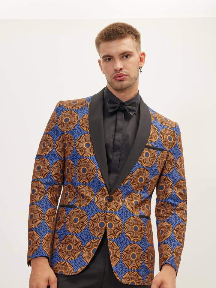 Smoking da uomo con risvolto a scialle opaco - Camel per la vendita all'ingrosso da parte di Ron Tomson