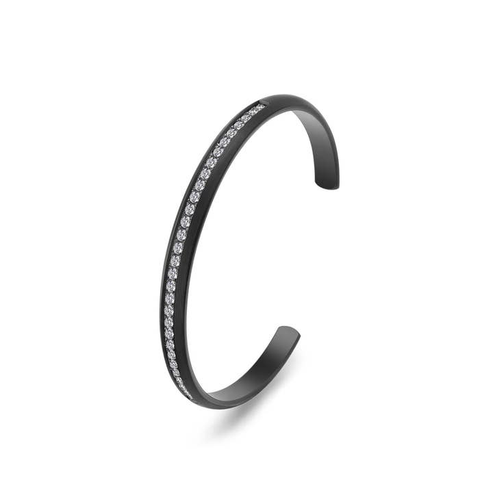 BG630B B.Tiff Black Eternity 30 Adjustable Bangle Cuff for wholesale by B.Tiff