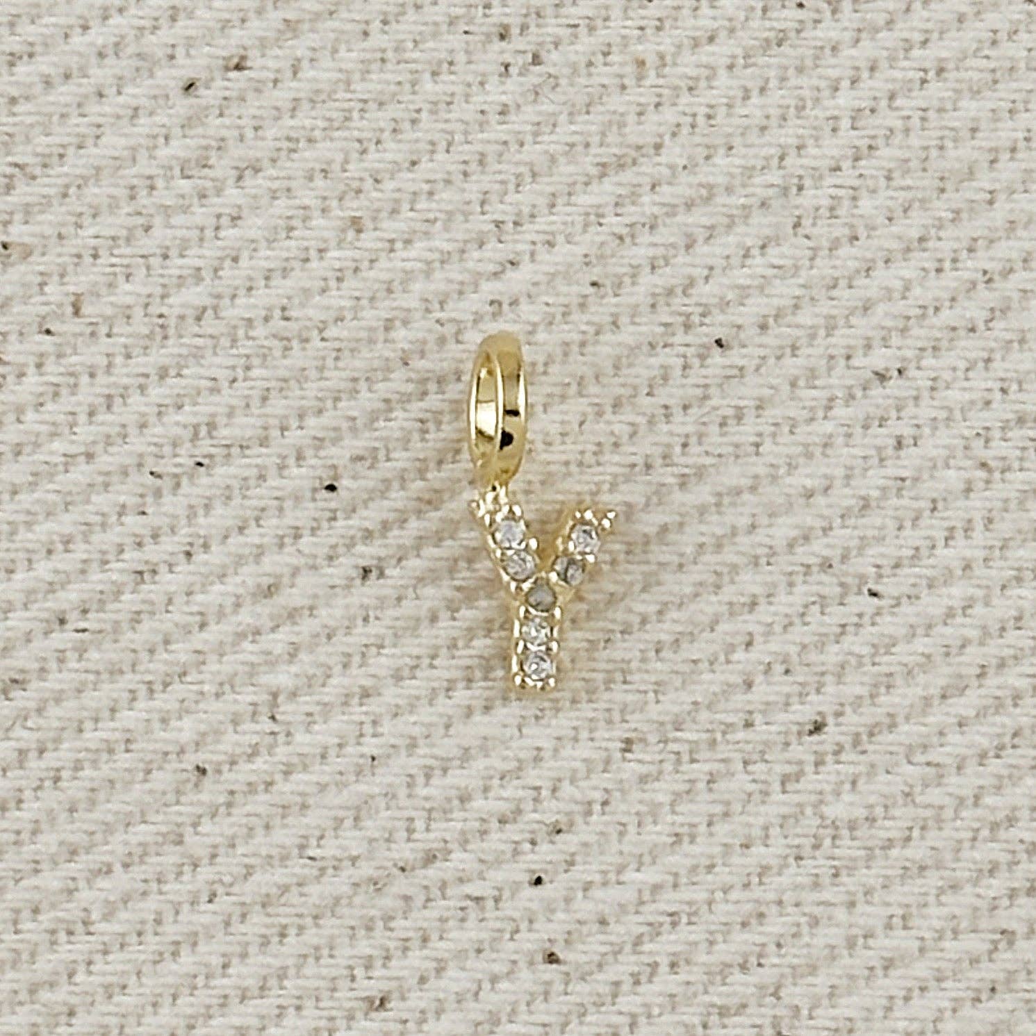 GoldFi – wholesale Individual charm/pendant – 18k Gold filled  Micro CZ Initial Letter Charm27