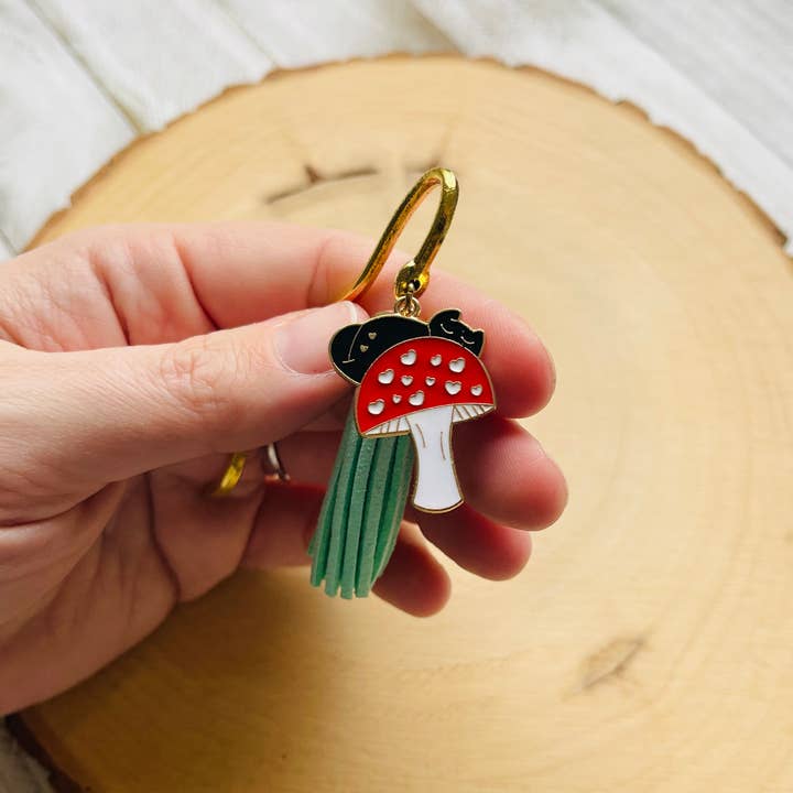 Marcapáginas Cottagecore de Gato y Seta para Amantes de los Libros #2 para venta al por mayor de Same Sunset Design