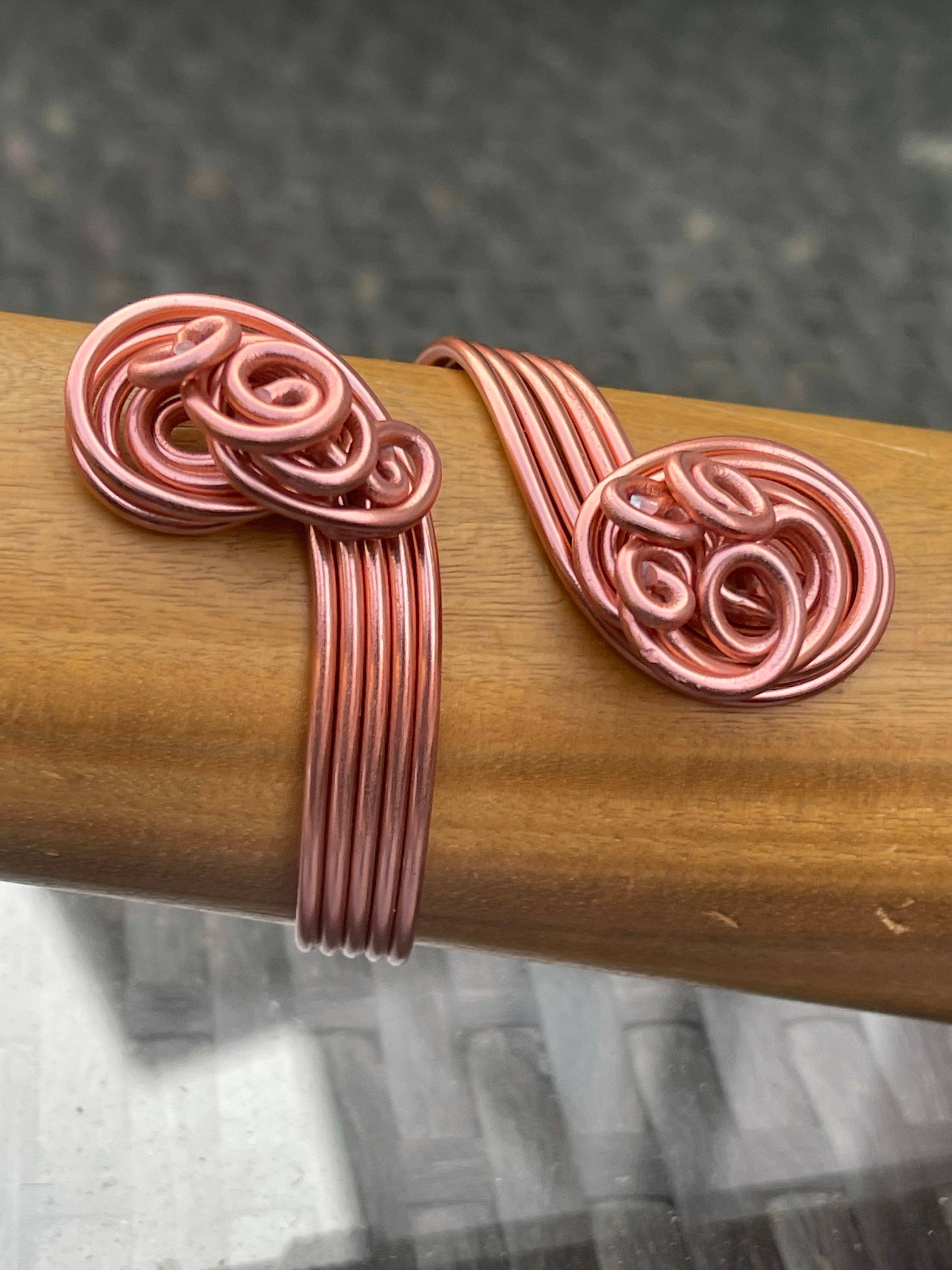 Jewelry With Me – Pulseira de punho por atacado – Pulseira de punho de fio de alumínio cor cobre2