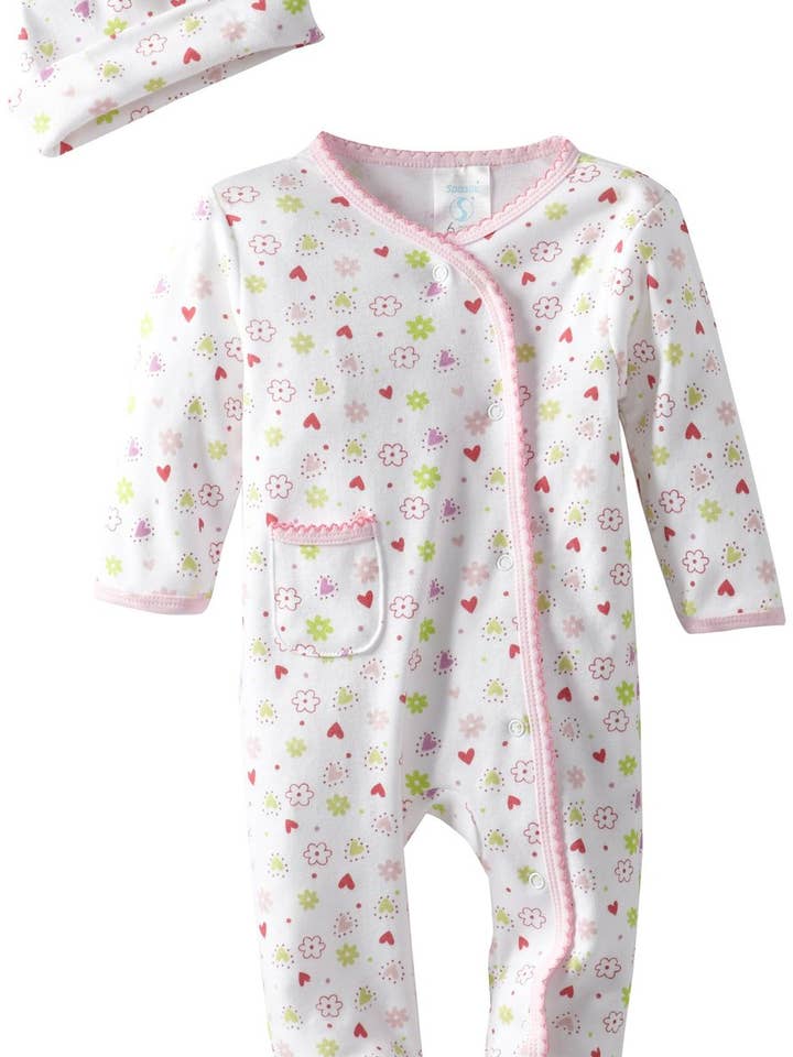 Dormeuse avec chapeau - Fleurs roses pour la vente par Spasilk